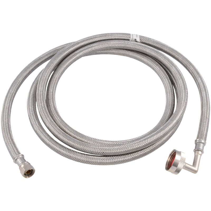 Eastman 10 foot Dishwasher Supply Line, 3/8 Inch Compression x 3/4 Inch FHT Elbow, Braided Stainless Steel Dishwasher Connectors, 41015 - Image 1
