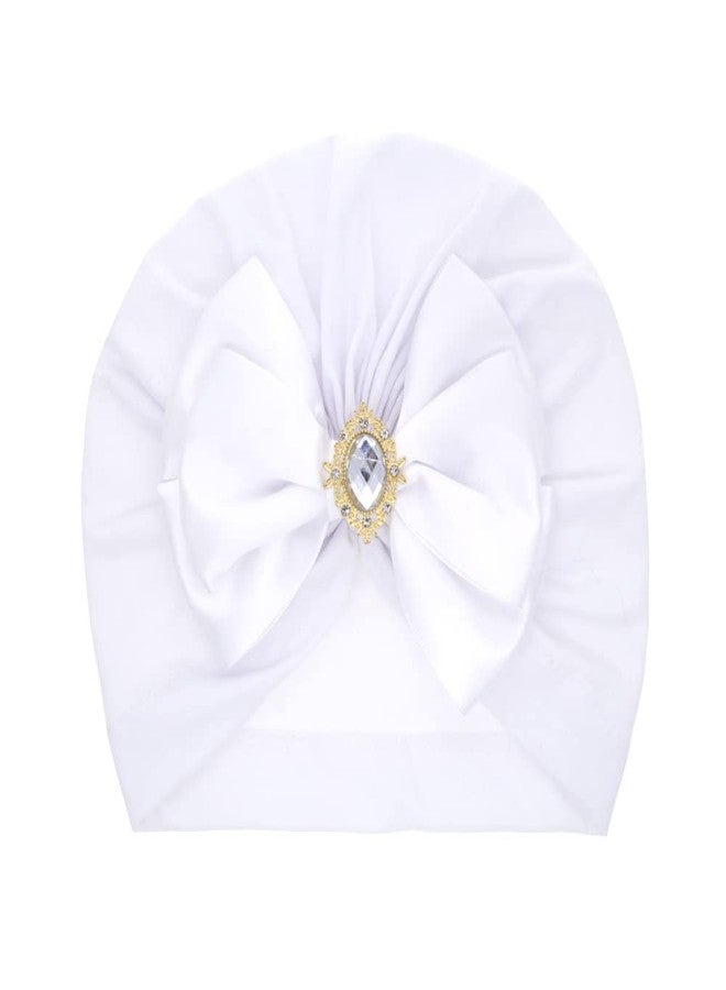 Nishine 5 Pack Baby Turban Beanies Hat Newborn Bow Cap Hats Toddler Skull Beanie Bowknot Cap Headwear (Rhinestone Bow-5pcs) - Image 4