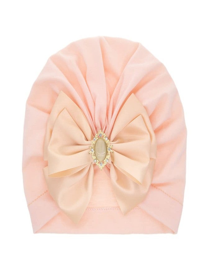 Nishine 5 Pack Baby Turban Beanies Hat Newborn Bow Cap Hats Toddler Skull Beanie Bowknot Cap Headwear (Rhinestone Bow-5pcs) - Image 2