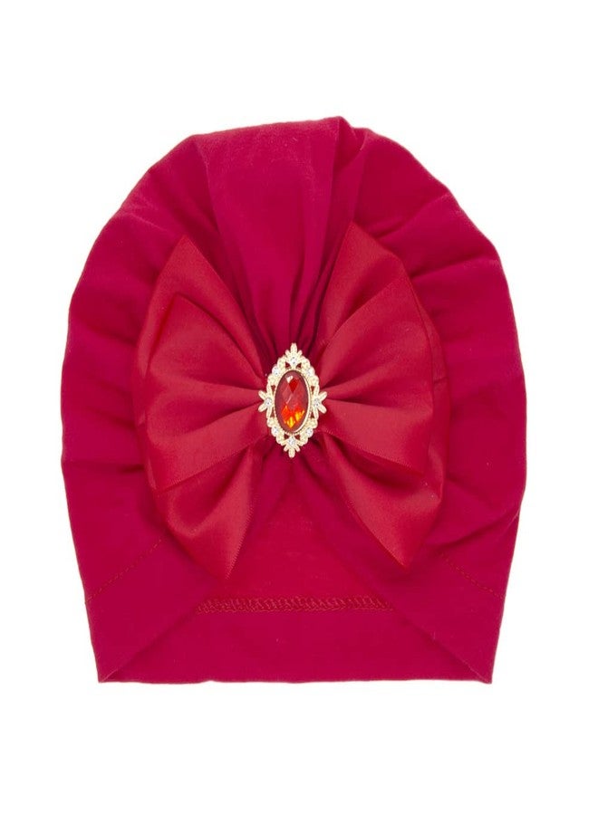 Nishine 5 Pack Baby Turban Beanies Hat Newborn Bow Cap Hats Toddler Skull Beanie Bowknot Cap Headwear (Rhinestone Bow-5pcs) - Image 5