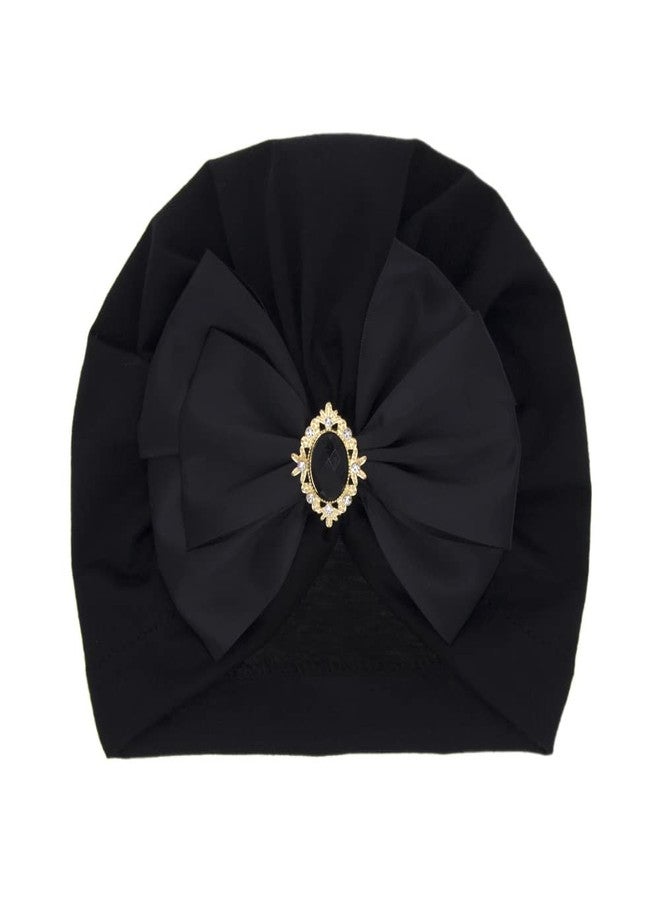 Nishine 5 Pack Baby Turban Beanies Hat Newborn Bow Cap Hats Toddler Skull Beanie Bowknot Cap Headwear (Rhinestone Bow-5pcs) - Image 3