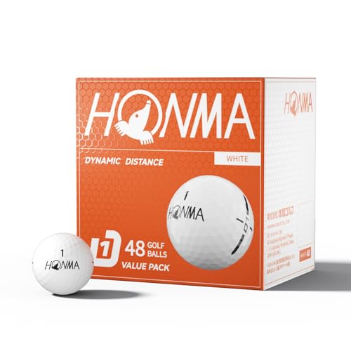 Honma 48-Pack Bulk Golf Balls, Maximum Distance & Low-Spin Straight Flight with Durable Cover, Ideal for Beginners and Everyday Players,White - Image 1