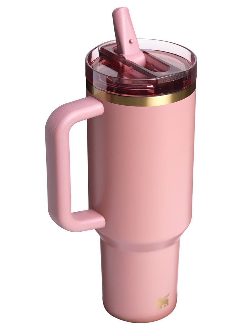 كوب Quencher ProTour بقشة قلابة وغطاء مانع للتسرب سعة 40 أوقية | قشة ومقبض مدمجان | متوافق مع حامل الأكواب للسفر | كوب معزول من الفولاذ المقاوم للصدأ | خالٍ من مادة BPA - Image 2
