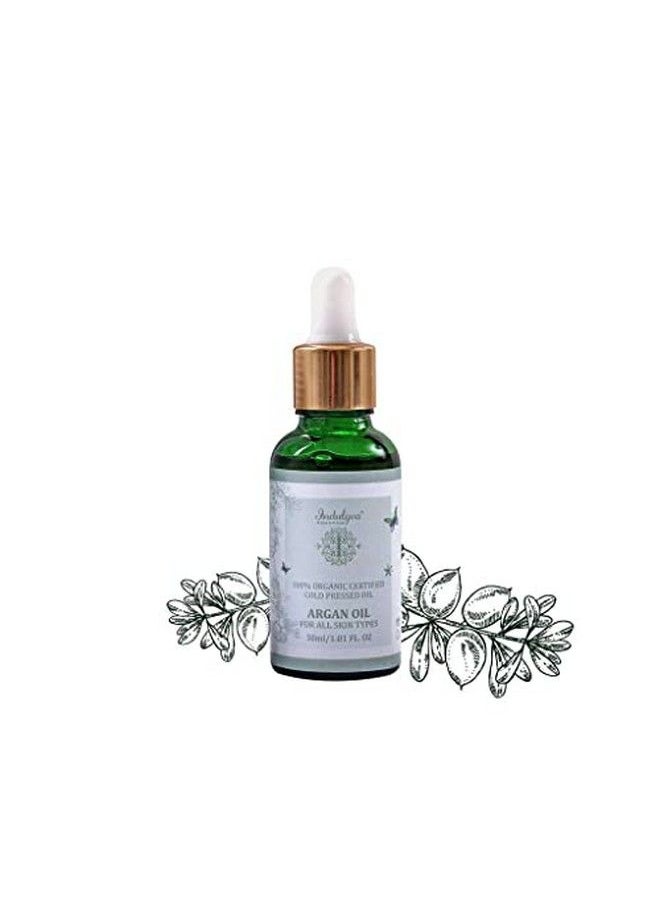 Indulgeo ESSENTIALS Cold Pressed Organic Argan Oil (30Ml) For Skin & Hair Cosmos Certified Ingredient Imported From Morocco  - Image 3