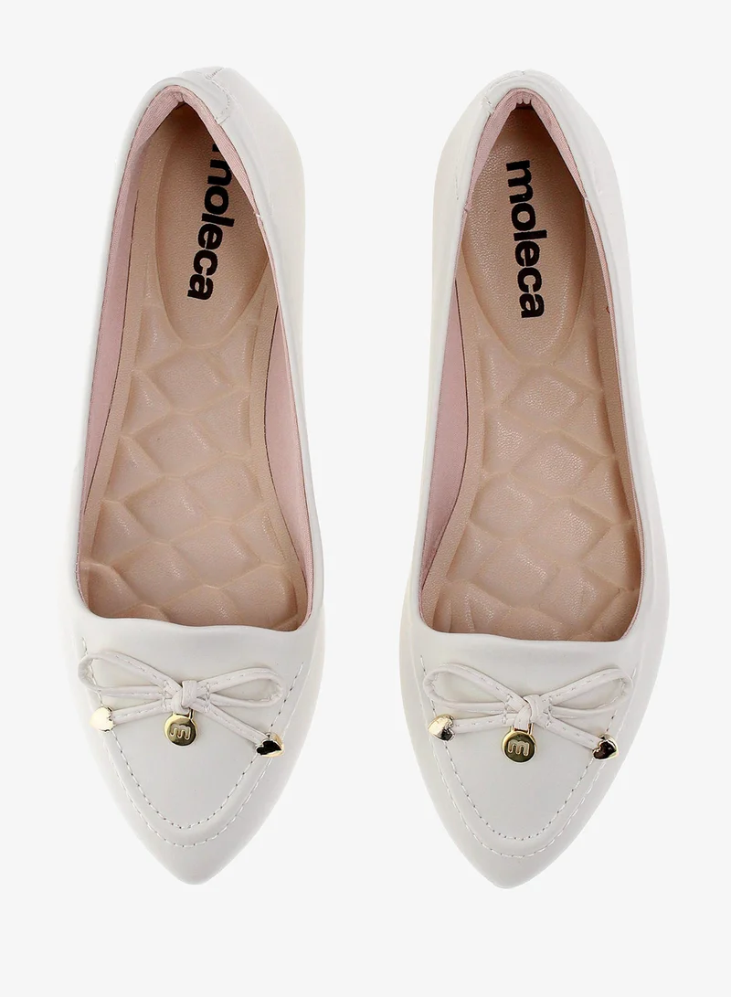 Moleca Off-White Ballerina Shoes for Girls – Comfortable Slip-On Flats with Cute Design – Perfect for School, Parties & Everyday Wear for Women | Best Price UAE