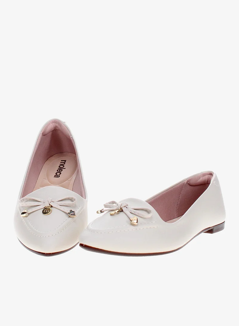 Moleca Off-White Ballerina Shoes for Girls – Comfortable Slip-On Flats with Cute Design – Perfect for School, Parties & Everyday Wear for Women | Best Price UAE