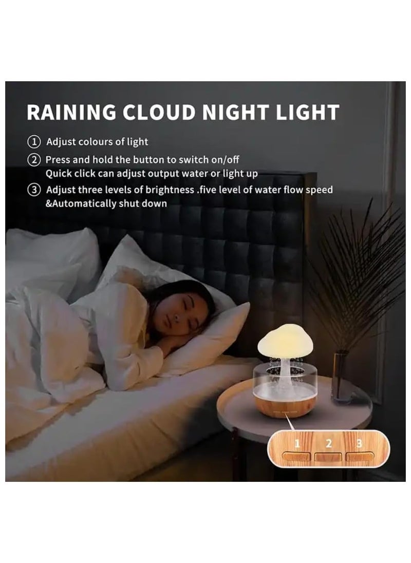 ELTRAZONE مرطب هواء معطر برائحة السحاب المطري مع موزع زيوت أساسية | 380 مل مرطب بالموجات فوق الصوتية برذاذ بارد مع ضوء ليلي LED ملون | 3 مستويات رذاذ قابلة للتعديل، صوت قطرات الماء وضباب بارد | مثالي للنوم، غرفة النوم، اليوغا، الاستخدام المنزلي والمكتبي (متعدد الألوان) - Image 4