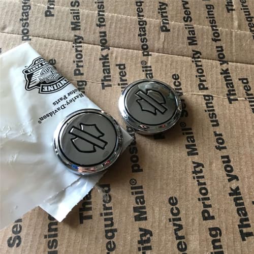 PHEOZIO Fender Decals Emblems Logos Medallion Compatible for Harley Davidson Bar Shield 1 inch Metal 2 Pcs 2171473111 Chrome - Image 3