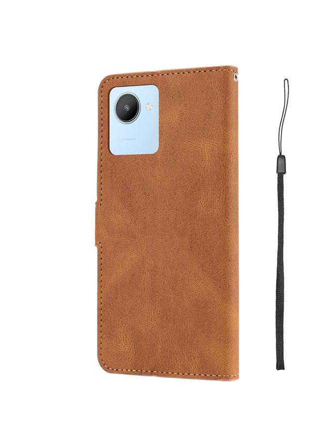 S-TOP Case For Realme C30 4G / C30s / Narzo 50i Prime Fantasy Skin-feel Calfskin Texture Leather Phone Case - Image 3