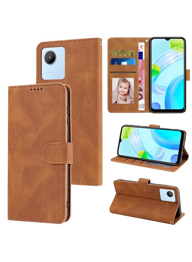 S-TOP Case For Realme C30 4G / C30s / Narzo 50i Prime Fantasy Skin-feel Calfskin Texture Leather Phone Case - Image 1