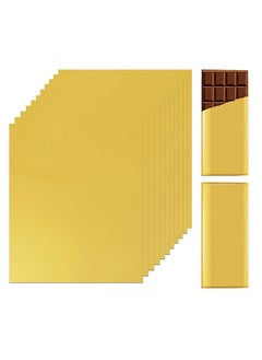 Generic 100Pcs Foil Candy Bar Wrapper, 6x7.5 Inch Gold Aluminum Chocolate Bar Wrapping Paper, Chocolate Molds Sugar Tin Foil Wrappers For DIY Candy Chocolate Packaging By Party Wedding Birthday, Ramadan and Eid  - Image 1
