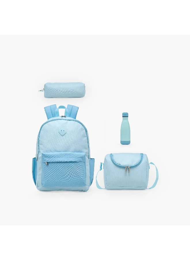 LIFESTYLE 17 Inch-Backpack-Set Of 4-Colour Blocking- (600D Polyester W/Pvc) Blue \ 43X29X16