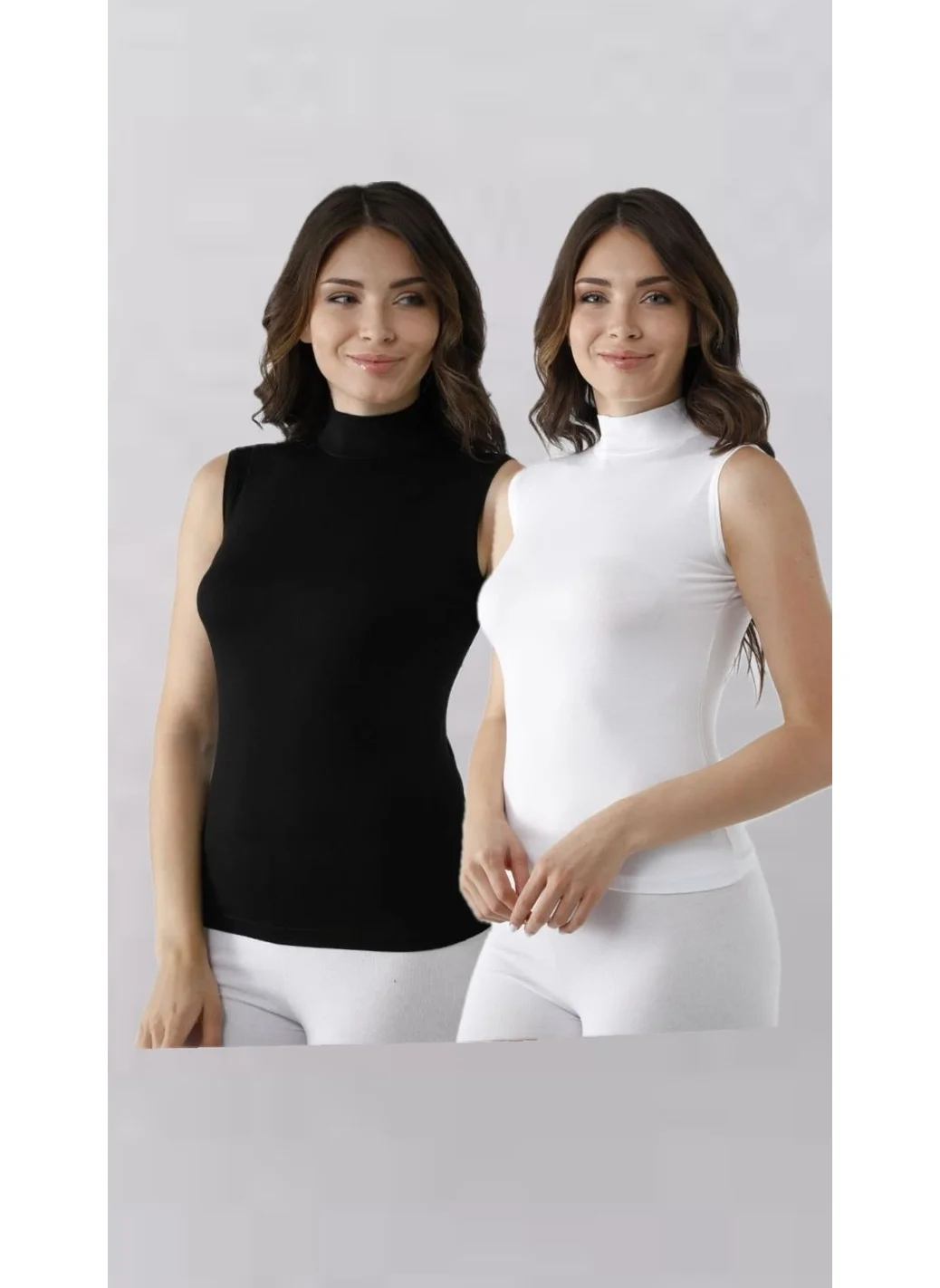 Gizem İç Giyim Gizem Underwear 2-Piece Zero Sleeve Turtleneck Bodysuit