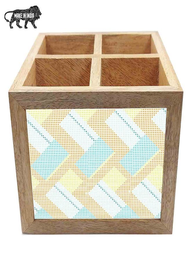 Nutcase Wooden Cutlery Stand Holder Silverware Caddy Spoons Forks Knives Organizer for Dining Table & Kitchen -Made in India-Spoons NOT Included - Fabric - Image 5