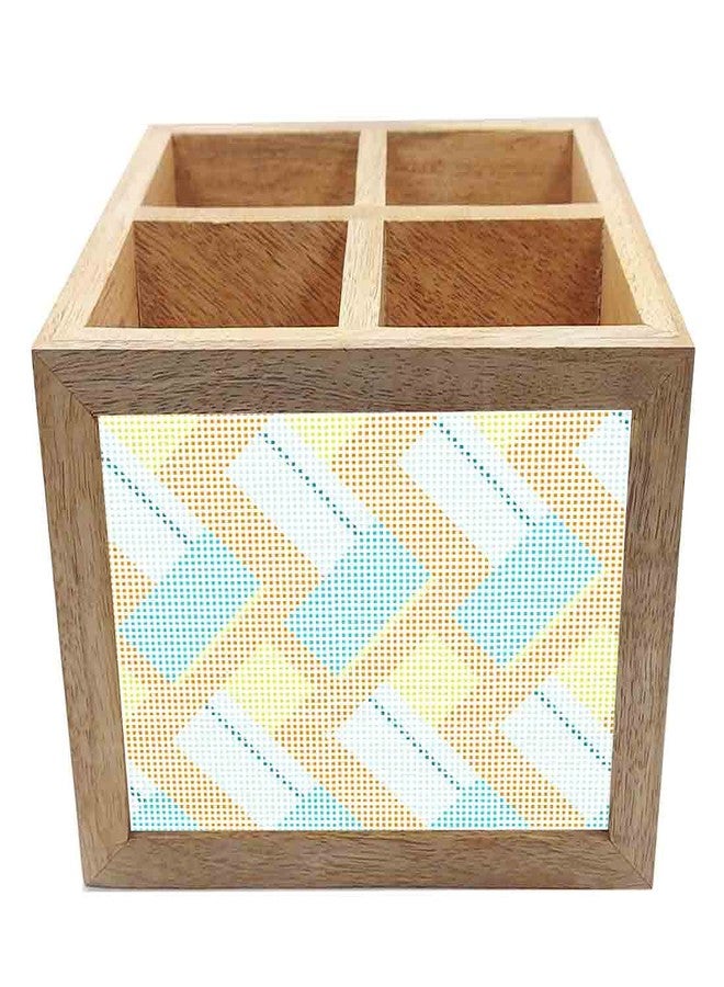 Nutcase Wooden Cutlery Stand Holder Silverware Caddy Spoons Forks Knives Organizer for Dining Table & Kitchen -Made in India-Spoons NOT Included - Fabric - Image 3