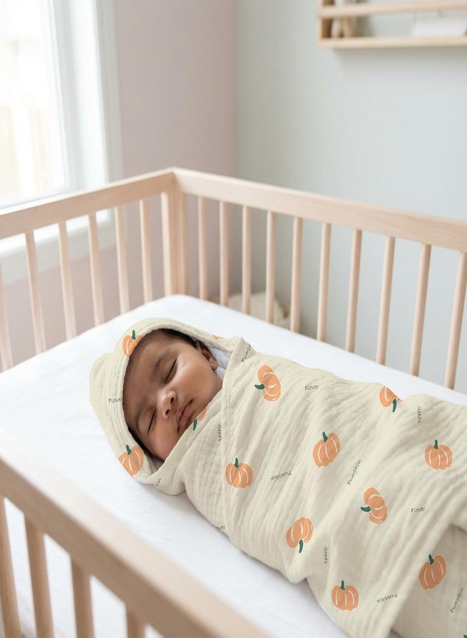 Mookoo Muslin Hooded Towels for New Born Baby | Ultra Soft Baby Bath Towel | Quick Dry Cotton Wrap| Pack of 3 | Bat+Pumpkin +Owl - Image 3