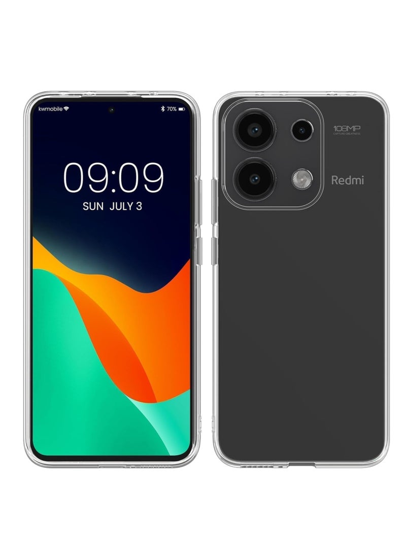 Case Compatible with Xiaomi Redmi Note 13 4G (Not Fit 5G) Case Crystal Clear Soft TPU Gel Case Flexible Silicone Anti-Scratch Transparent TPU Cover - Clear - Image 1