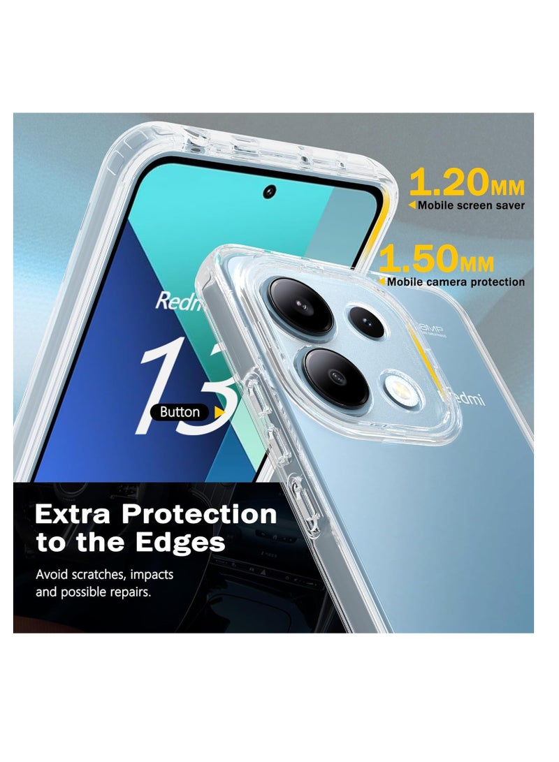Case Compatible with Xiaomi Redmi Note 13 4G (Not Fit 5G) Case Crystal Clear Soft TPU Gel Case Flexible Silicone Anti-Scratch Transparent TPU Cover - Clear - Image 3