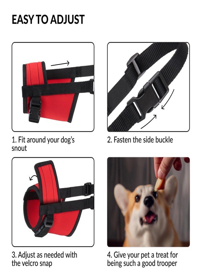 CollarDirect Dog Muzzle - Adjustable Soft Breathable Tribal Nylon Dog Mouth Guard Cover for Small, Medium and Large Dogs, Anti Chewing, Barking & Biting - 3 Tribal Patterns (Red, L/XL) - Image 4