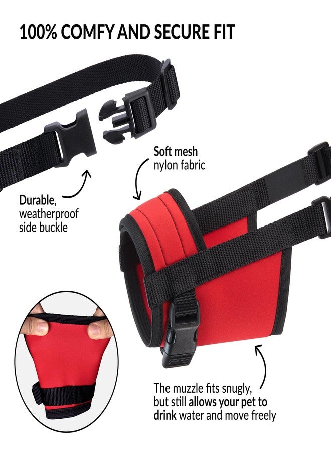 CollarDirect Dog Muzzle - Adjustable Soft Breathable Tribal Nylon Dog Mouth Guard Cover for Small, Medium and Large Dogs, Anti Chewing, Barking & Biting - 3 Tribal Patterns (Red, L/XL) - Image 3