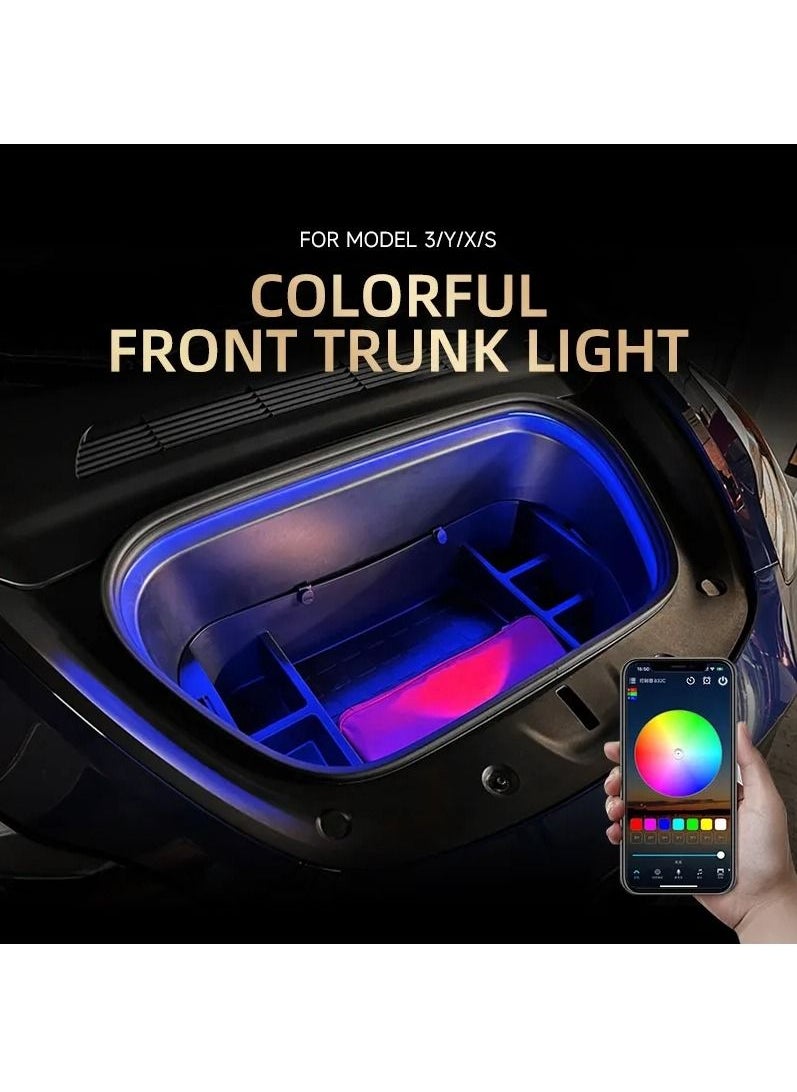 RAYMOS Tesla 3 Y X S Front Trunk Light Led Flexible Bright Silicone Light RGB Adjustable Colour Light Strip Waterproof Compatible For All Tesla Model  - Image 1