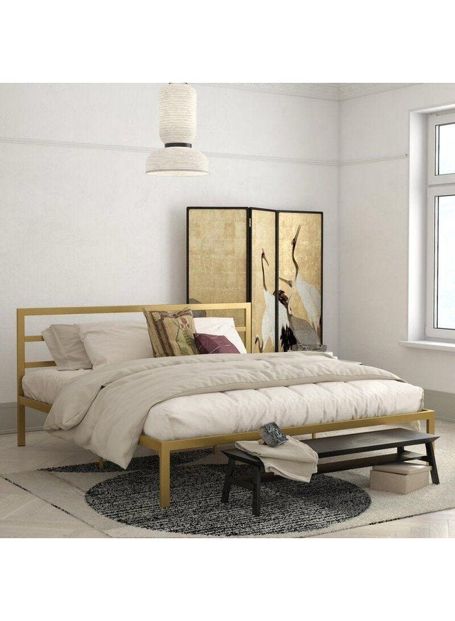 ليون هوم سرير سوبر كينج معدن  200x160x90 سم-ذهبي 