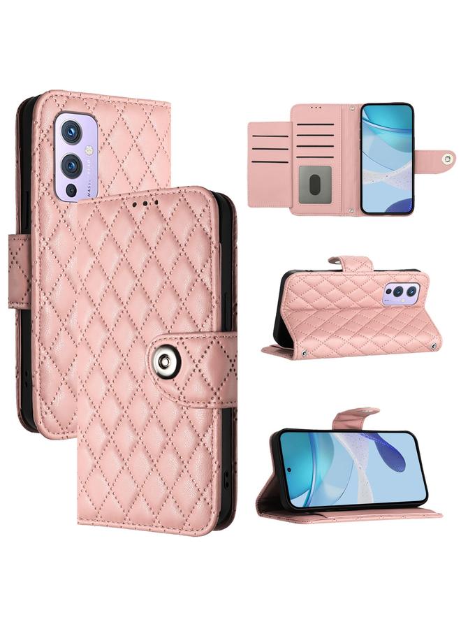 S-TOP Case For OnePlus 9 Rhombic Texture Flip Leather Phone Case with Lanyard - Image 1