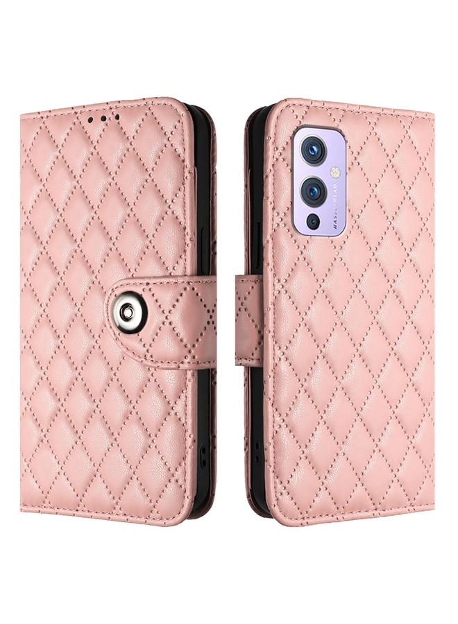 S-TOP Case For OnePlus 9 Rhombic Texture Flip Leather Phone Case with Lanyard - Image 2