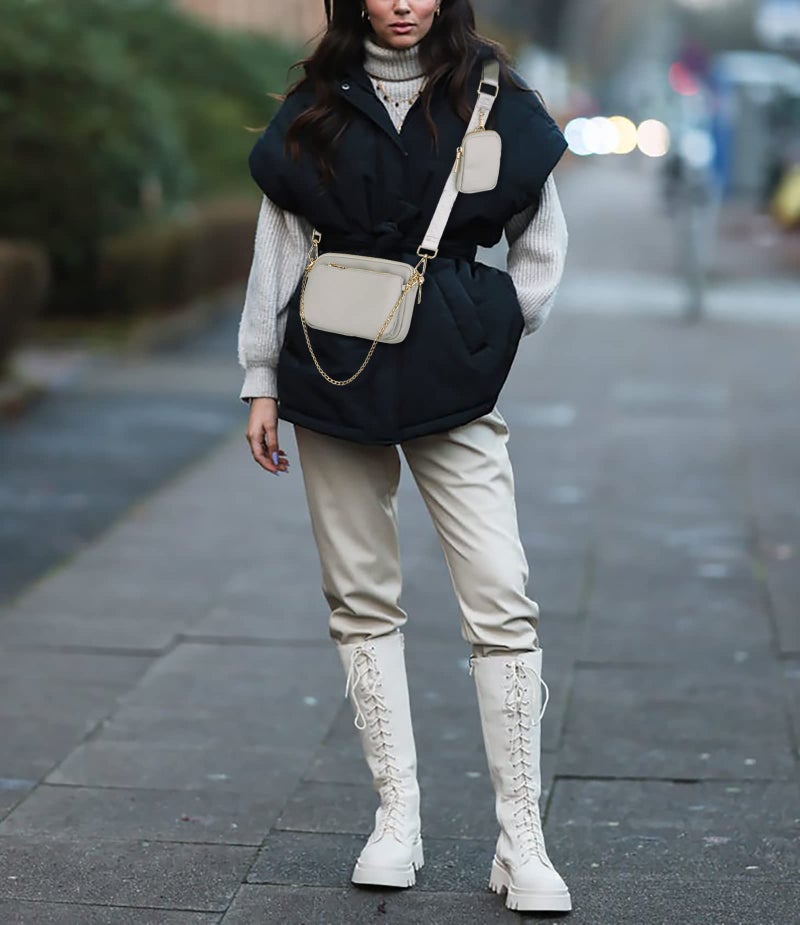 UTO Small Crossbody Bags for Women 3 in 1 Trendy Belt Purse Fashion Designer Mini Cute Sling Fanny Chest Pack - Image 2