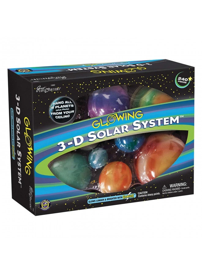University Games Great Explorations | 3-D Solar System Glow In The Dark Ceiling Hanging Kit 3D Planets and Star Stickers Create the Milky Way Teach Science STEM, (UG-19862) - Image 1