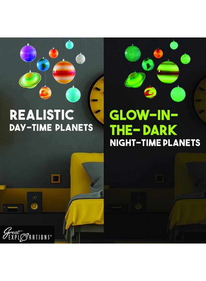 University Games Great Explorations | 3-D Solar System Glow In The Dark Ceiling Hanging Kit 3D Planets and Star Stickers Create the Milky Way Teach Science STEM, (UG-19862) - Image 3