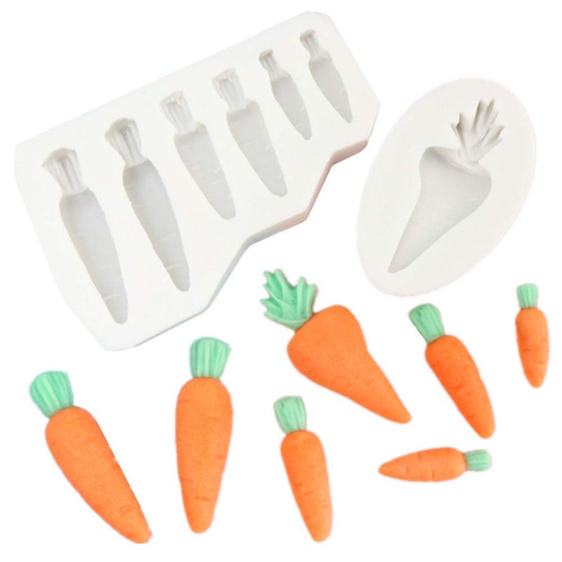 QTMY 2 Pack Carrot Easter Silicone Molds for Resin Chocolate Spring Decor Decorations for Home