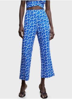 Floral Print Wide Leg Pants