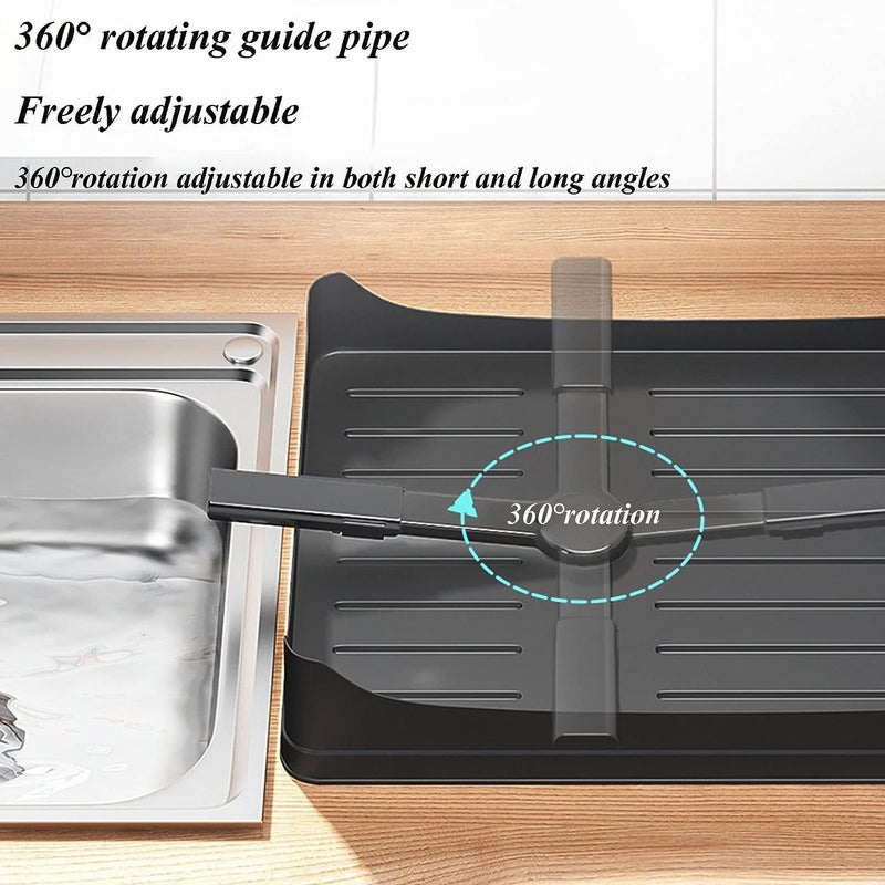 Glaceon Dish Drying Rack Dish Rack for Kitchen Counter Over Sink Dish Drying Rack with Drain Board 2Tier Large Capacity Dish Drainer Organizer Shelf with Utensil Holder Wine Glass Holder Black - Image 5