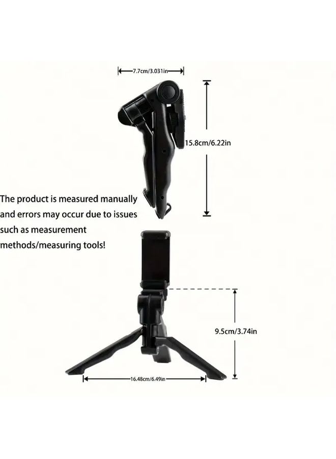 Heavy Duty Anti Shake Tripod Mount With 360 Degree Swivel Base Adjustable Clamp For Smartphone Camera Live Streaming Photography Vlogging Compact Design Black - Image 3