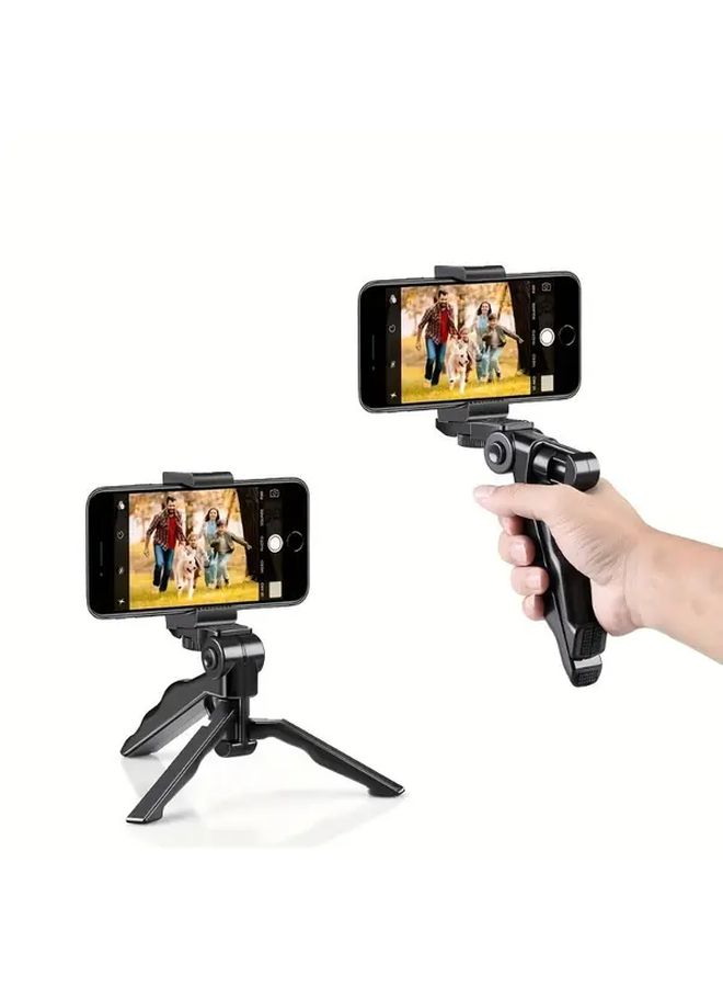 Heavy Duty Anti Shake Tripod Mount With 360 Degree Swivel Base Adjustable Clamp For Smartphone Camera Live Streaming Photography Vlogging Compact Design Black - Image 5