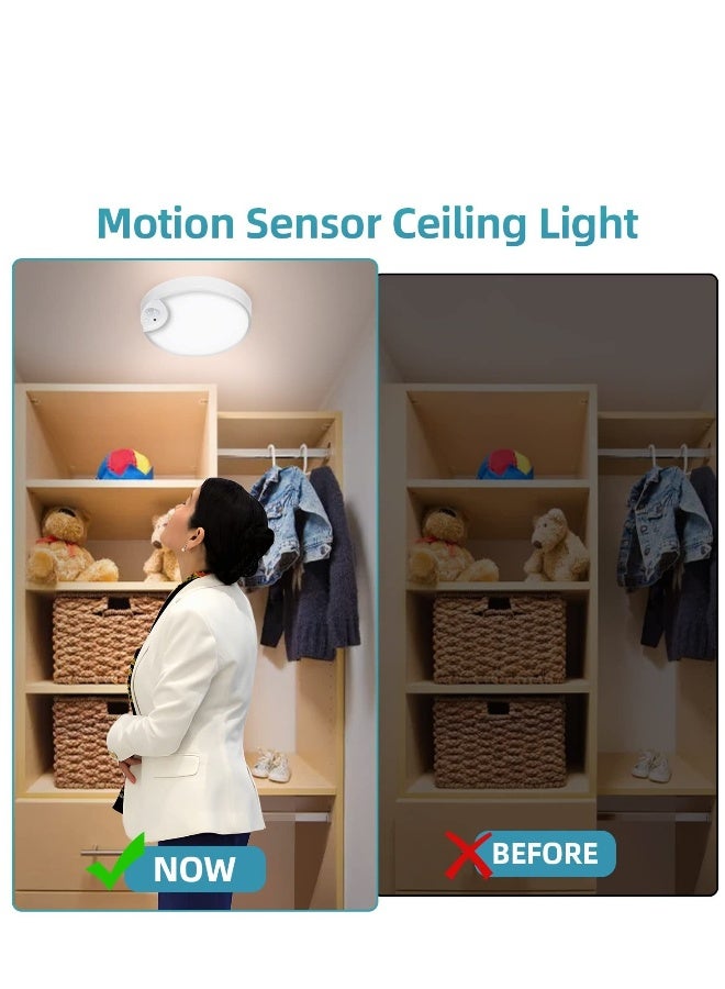 Motion Sensor Light, Rechargeable LED Ceiling Light, LED Closet Lights with USB Cable, Human Induction Auto Sleep Smart Sensor Light Indoor/Outdoor for Closet Stairs Porch Hallway Pantry Wall - Image 4