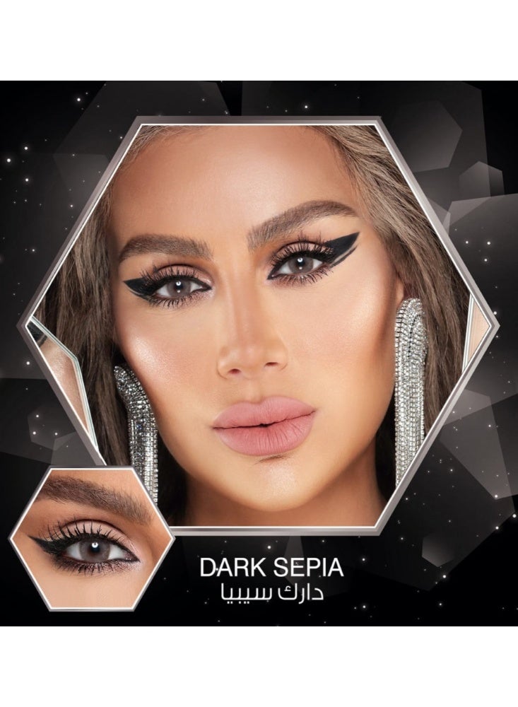 Amara Women 10 Daily Color Contact Lenses Dark Sepia - Image 1