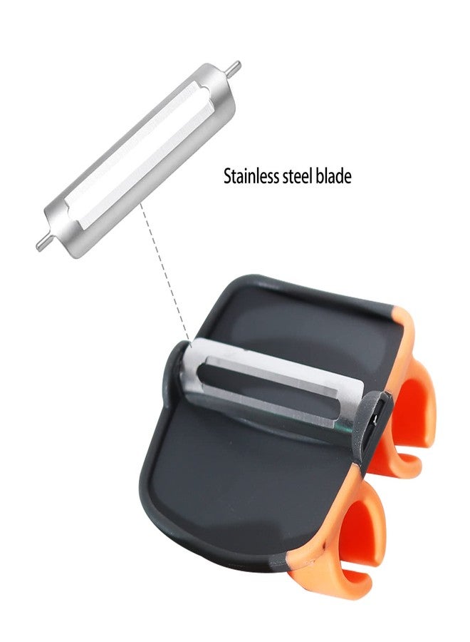 Consio 4Pcs Palm Fruit Peeler, Silicone Finger Grips Peeler, Finger Potato Peeler, Hand Vegetable Peeler with Comfortable Rubber Finger Grip for Pumpkin Carrot Cucumber Potato Peeling - Image 4