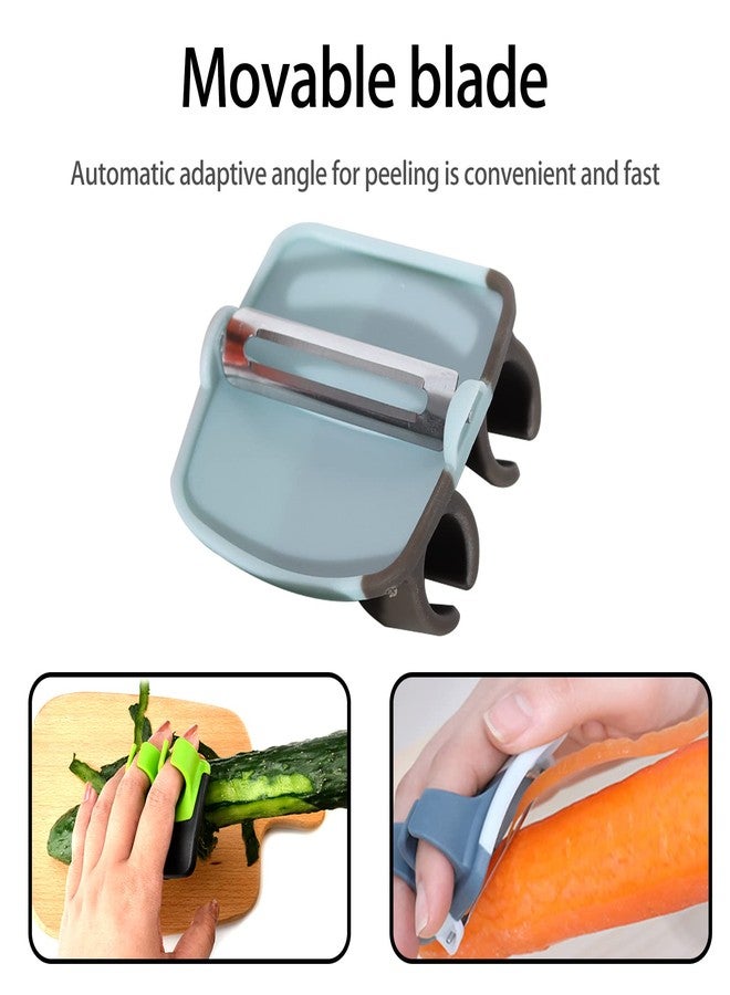 Consio 4Pcs Palm Fruit Peeler, Silicone Finger Grips Peeler, Finger Potato Peeler, Hand Vegetable Peeler with Comfortable Rubber Finger Grip for Pumpkin Carrot Cucumber Potato Peeling - Image 3