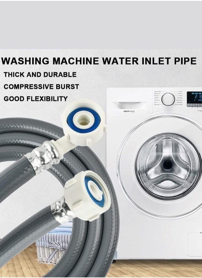 Generic - Universal Washing Machine Inlet Hose Kit with Brass Adapter & PTFE Thread Seal Tape – 2 Meter Flexible Water Hose - Image 1