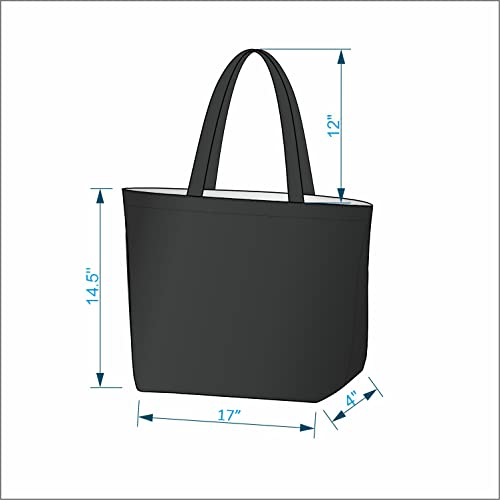 EcoRight Eco Right Aesthetic Canvas Tote Bag for Women Large Zipper Tote Bags with Pocket, Womens Tote Bag for Yoga, Work, Beach - Image 4