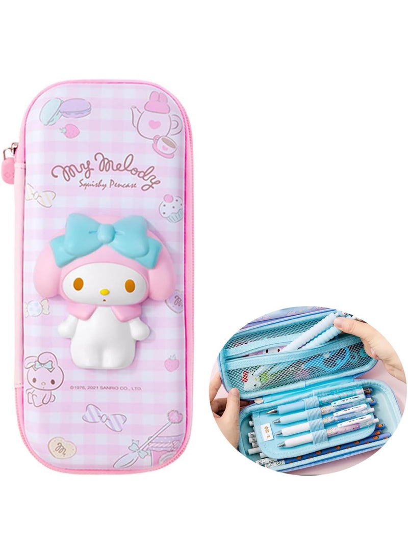 AUTOYSUR Pencil Case,pen storage box 3D stereo cartoon cute pencil case and pencil cap great gift for girls and boys (Melody) - Image 1