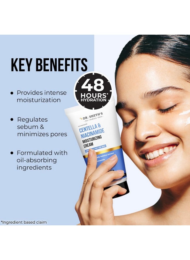 Dr. Sheth's Dr. Sheth’S Centella And Niacinamide Moisturizing Cream |For Oily & Acne Prone Skin | Fades Acne Marks & Controls Excess Oil | 48-Hour* Hydration| Lightweight, Fast Absorbing & Non-Sticky | 50G - Image 2