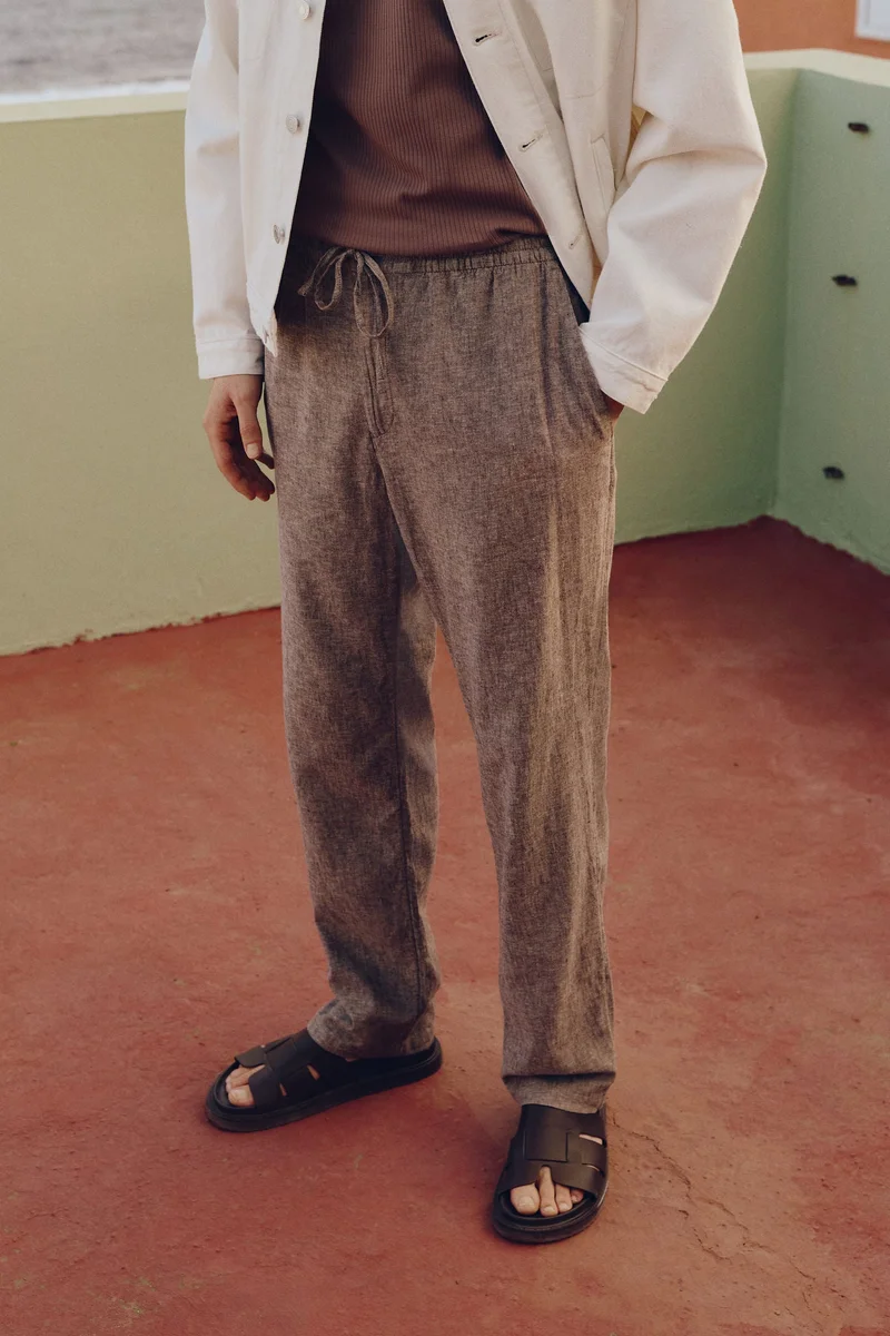 H&M Regular Fit Linen-blend trousers