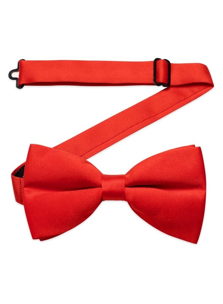 Pre-Tied Bow Tie Satin Solid Bowtie Adjustable Tuxedo Bowties for Men and Boys - Image 1