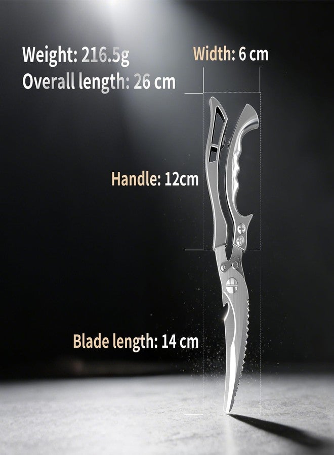 Senda Heavy Duty Stainless Steel Kitchen Scissors, Multi-functional Poultry Shears, Ultra Sharp Easy to Clean Meat Scissors for Chicken, Bone, Meat, Fish, Vegetables & Fruits (A) - Image 4