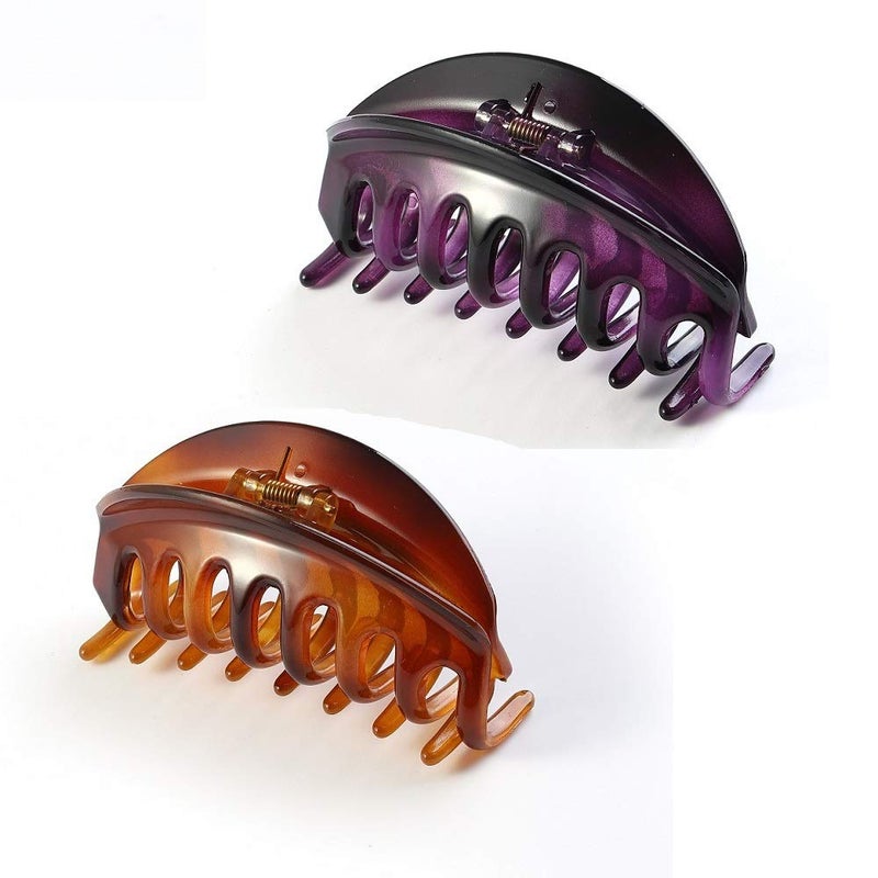 Rosette Hair Premium Chic Styling Hair Claw Clip Strong Holding Power Hair Clips Clamps Indoor Outdoor Hair Grip Hairpins Hairgrip for Women and Girls Hair Barrettes For Thick Hair AmberPurple