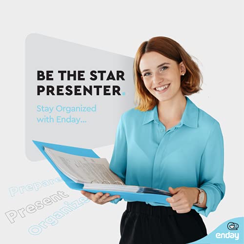 Enday ½ Inch 3 Ring Binder .5 inch Blue Clear View Cover with 2 Inside Pockets, Colored School Supplies Office and Home Binders – by Enday - Image 3