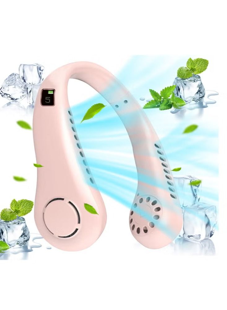 Dream Zone Bladeless Fan Portable Neck Fan 5 Gear Leafless Digital Display Hanging Neck 3000mAh Large Capacity Lazy Air Conditioner USB Handheld Small Fan - Image 1